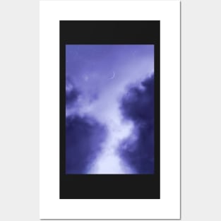 Periwinkle Starry Sunset Sky Posters and Art